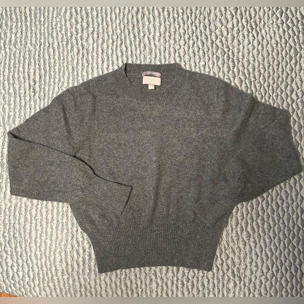 J Crew Cashmere Cropped Crewneck Sweater M